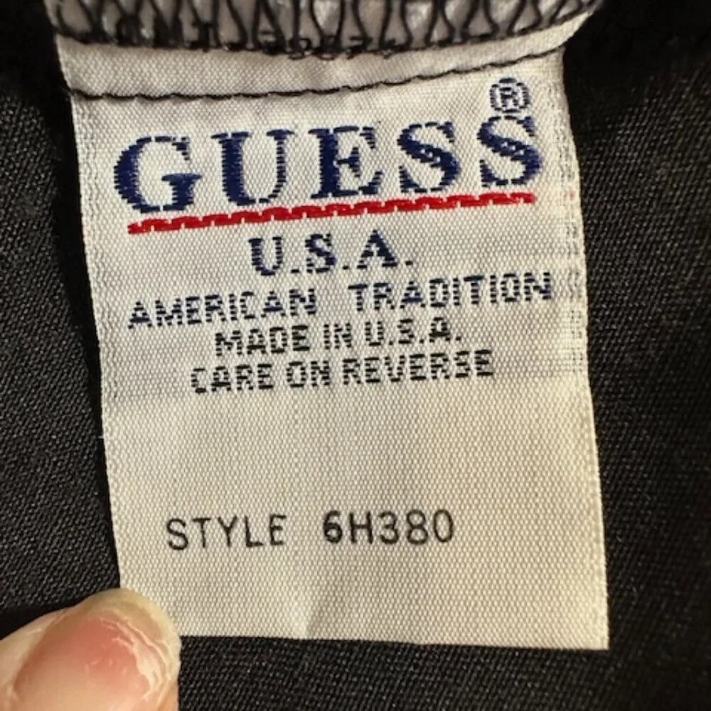Vintage Guess Black Alligator look Button Up Shirt 8336 - Picture 10 of 11